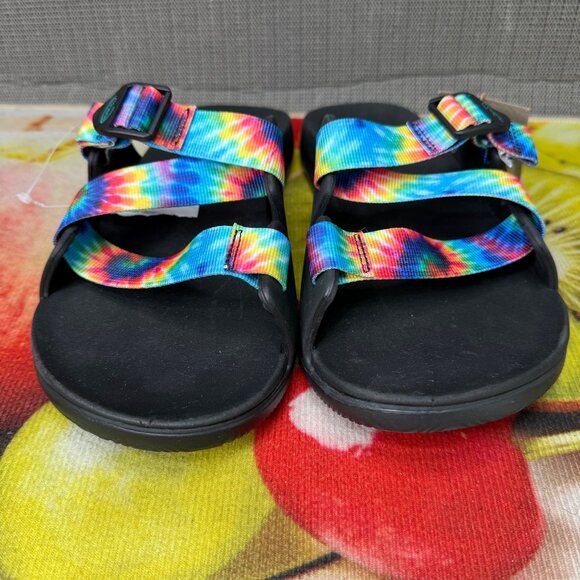 Chaco Men's Dark Tie Dye Chillos Slide Sandals Adjustable Strap M11 - Picture 3 of 8